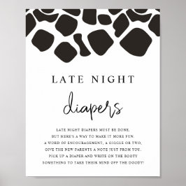 BRYNDLE Animal Cow Print Late Night Diapers Game Poster