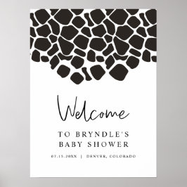 BRYNDLE Modern Cow Print Baby Dusche Willkommen Poster