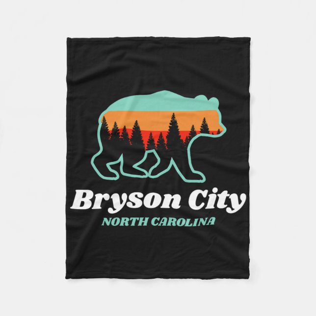 Bryson City North Carolina Bear Mountains Country  Fleecedecke (Vorderseite)