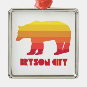 Bryson City North Carolina Rainbow Bear Ornament Aus Metall