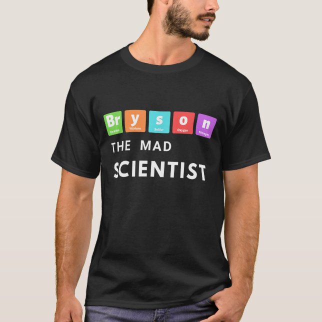 Bryson DeChambeau Mad Scientist Periodic Table Gol T-Shirt (Vorderseite)