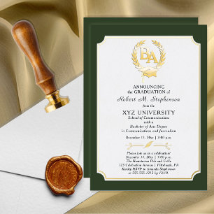 BS - Bachelor of Arts Degree Uni-Abschluss Folieneinladung