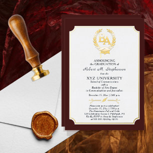BS - Bachelor of Arts Degree Uni-Abschluss Folieneinladung