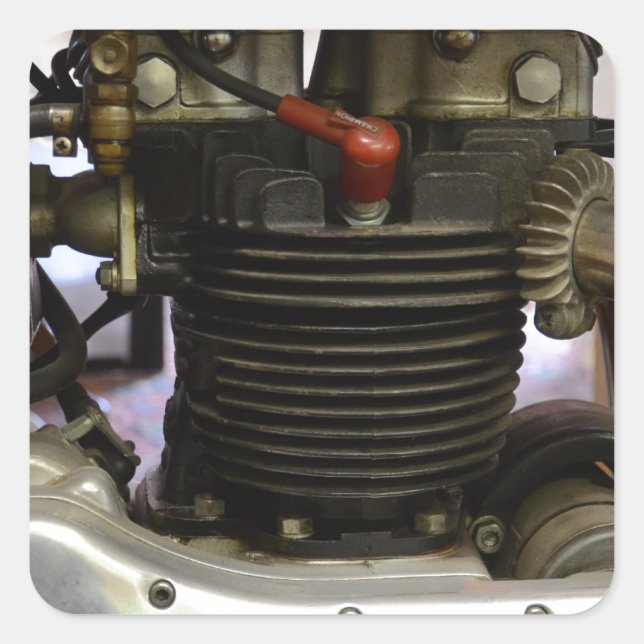 BSA A7 Motor Quadratischer Aufkleber (Vorderseite)