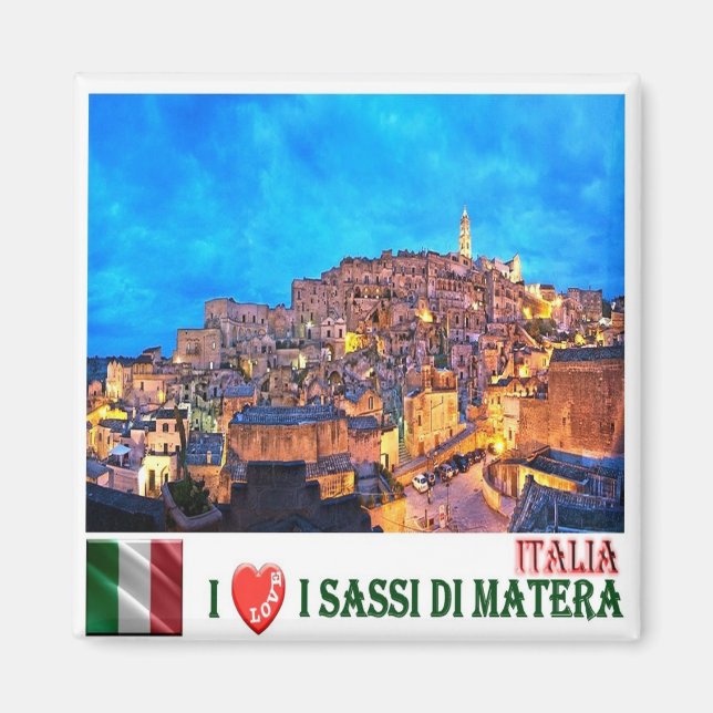 BSL018 MATERA Der Sassi der Matera I Liebe, Kühlsc Magnet (Vorne)