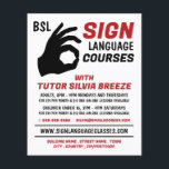 BSL, Okay Gesture, Sprachkurswerbung Flyer<br><div class="desc">BSL,  Okay Gesture,  Flyer für die Werbung in Gebärdensprachen durch den Business Card Store.</div>