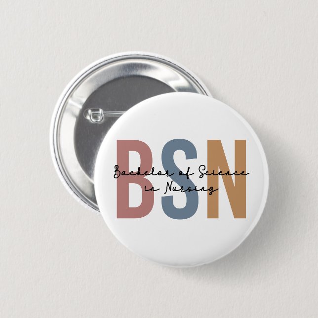 BSN Bachelor of Science in Nursing Abschluss Button (Vorne & Hinten)