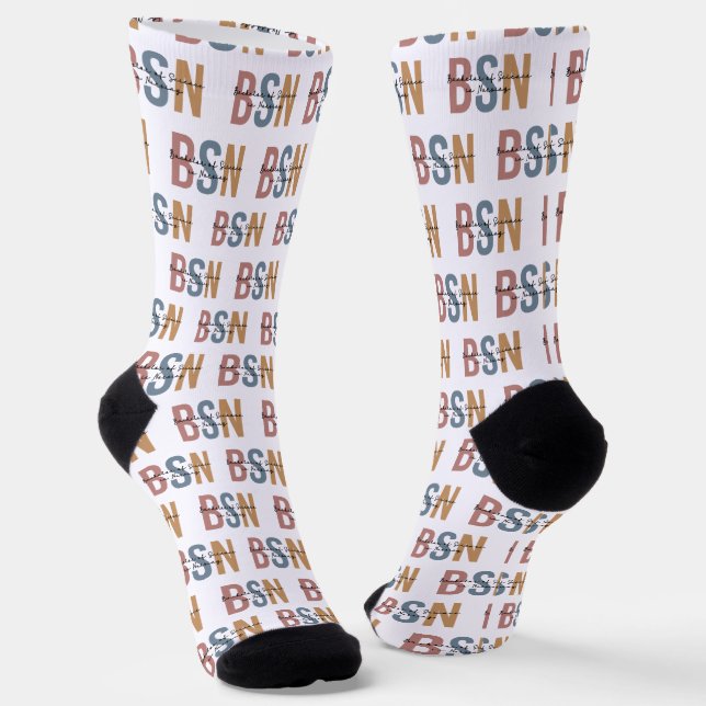 BSN Bachelor of Science in Nursing Abschluss Socken (Gewinkelt)