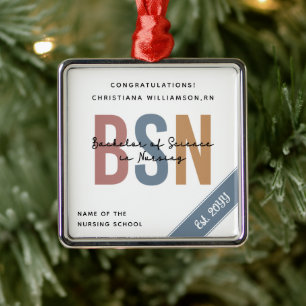 BSN Bachelor of Science in Nursing RN Abschluss Ornament Aus Metall