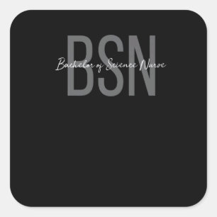 BSN Bachelor of Science Krankenschwester für das L Quadratischer Aufkleber