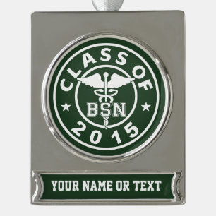 BSN-Klasse 2015 Banner-Ornament Silber