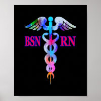 BSN Registered Nurse RN Caduceus Nursing Emblem