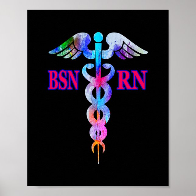 BSN Registered Nurse RN Caduceus Nursing Emblem Poster (Vorne)