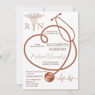 BSN RN Moderne Nursing Graduation Party Einladung