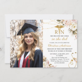 BSN RN Nursing Foto Graduation Party Einladung
