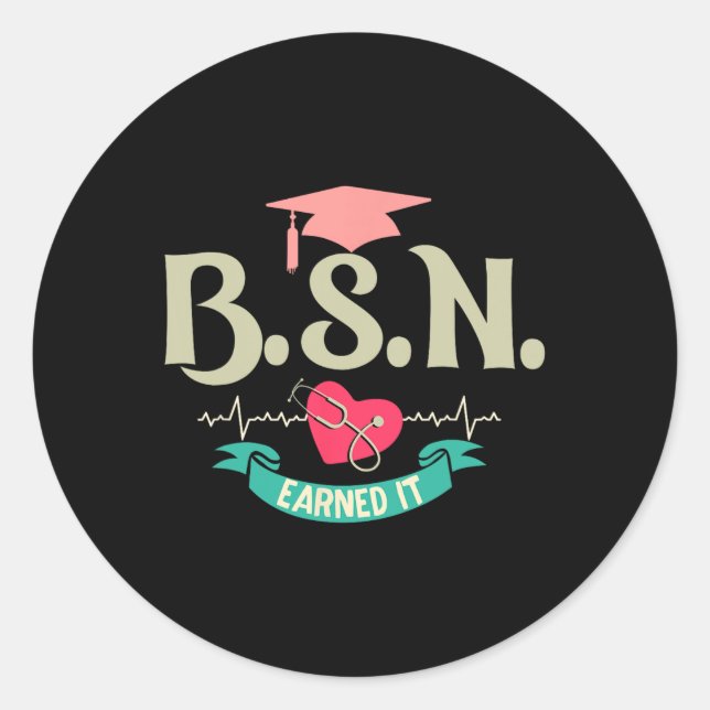 Bsn verdiente es als Krankenschwester Runder Aufkleber (Vorderseite)