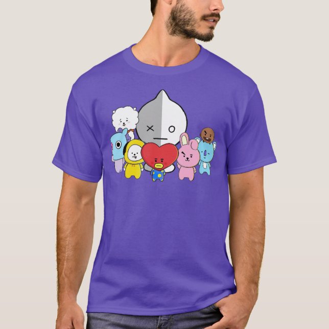BT21 ALL CHARACTER ARMY T-Shirt (Vorderseite)