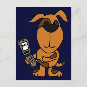 BT- Funny Cartoon Dog Gesimst Postkarte