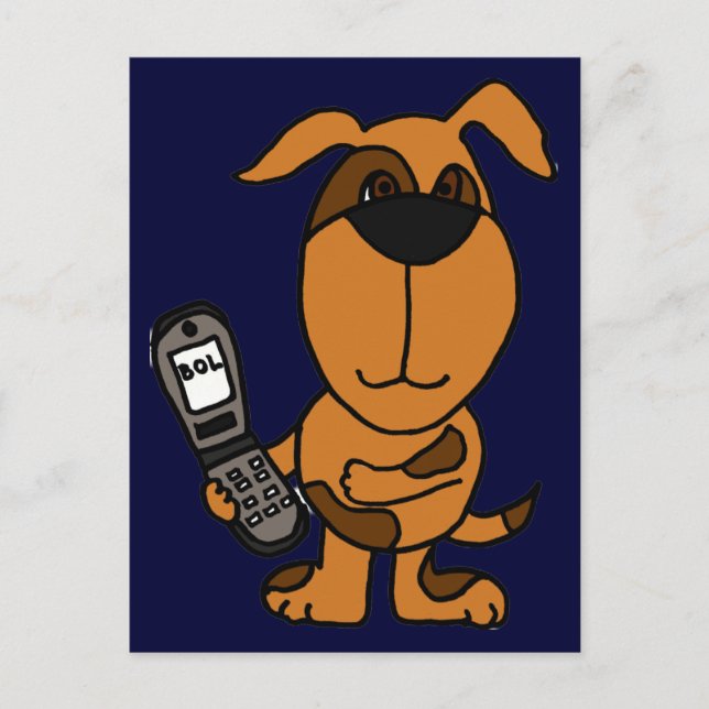 BT- Funny Cartoon Dog Gesimst Postkarte (Vorderseite)