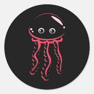 Bt Jellyfish Lächeln Kostüm Süße Tier Halloween Runder Aufkleber
