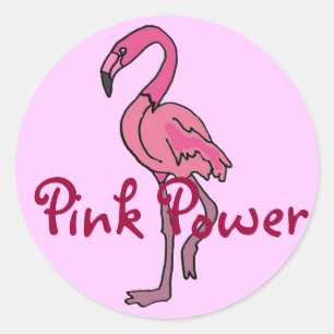 BT, rosa Power-Flamingo Sickers Runder Aufkleber