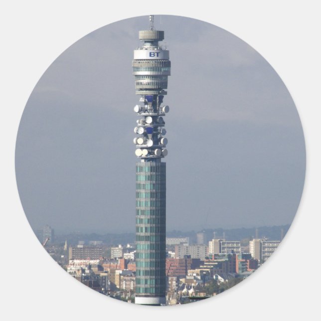 BT Tower, London, England. Runder Aufkleber (Vorderseite)