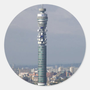 BT Tower, London, England. Runder Aufkleber