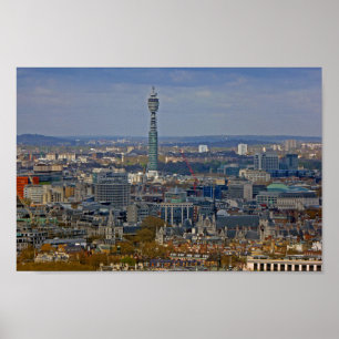 BT Tower London Skyline Cityscape England Poster