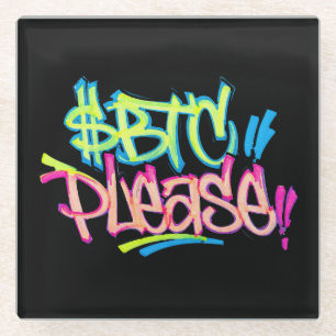 "$BTC Bitte" (Stil 3) Glasuntersetzer