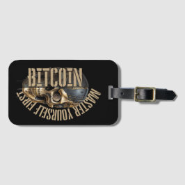 BTC Motivation | Totenkopf | Bitcoin Krypto  Gepäckanhänger