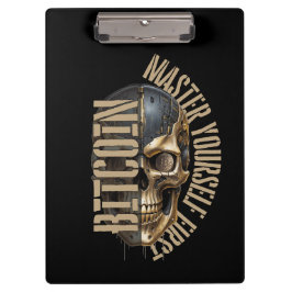 BTC Motivation | Totenkopf | Bitcoin Krypto  Klemmbrett