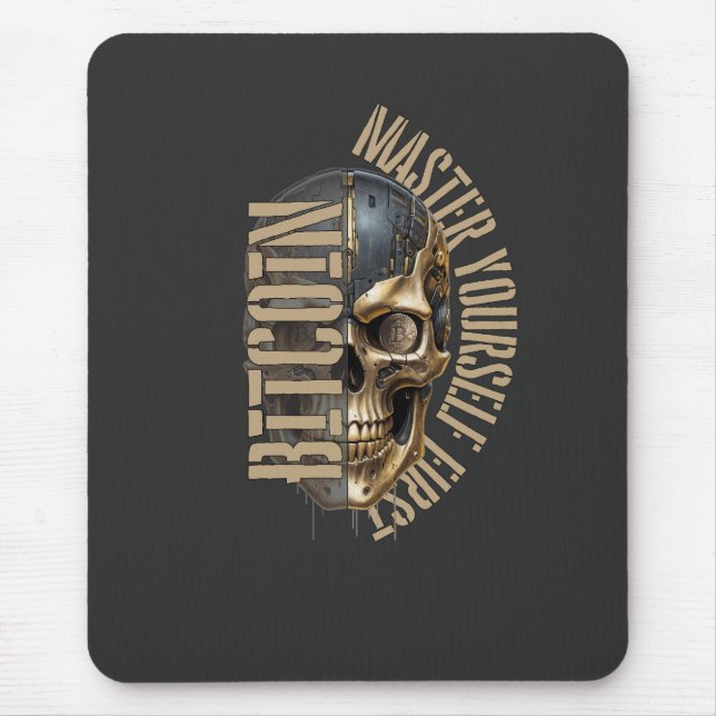 BTC Motivation | Totenkopf | Bitcoin Krypto  Mousepad (Vorne)