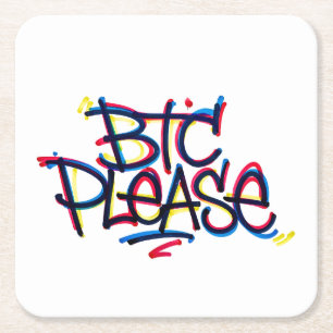 "BTC Please" (Farbe) Rechteckiger Pappuntersetzer