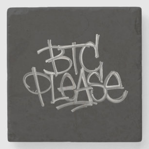 "BTC Please" (Schwarz) Steinuntersetzer