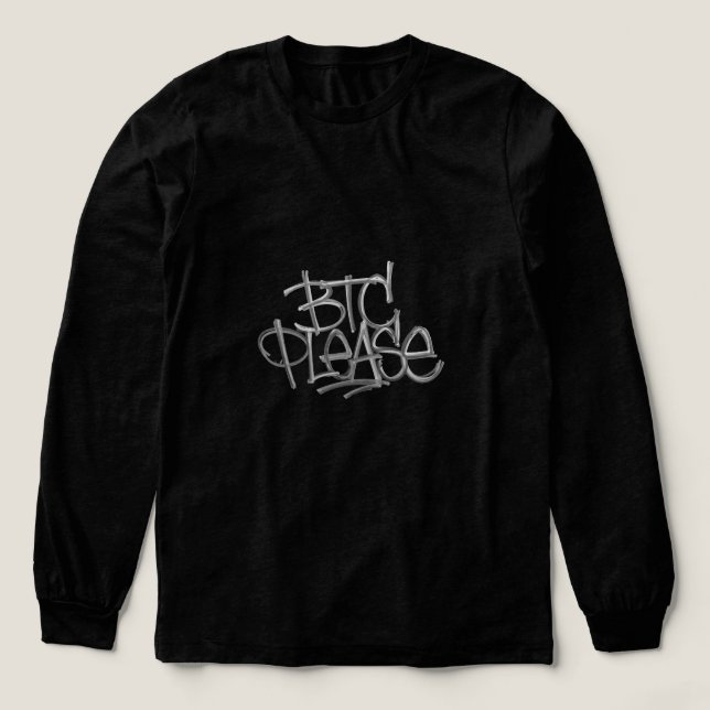"BTC Please" (Schwarz) Tri-Blend Shirt (Design Vorderseite)