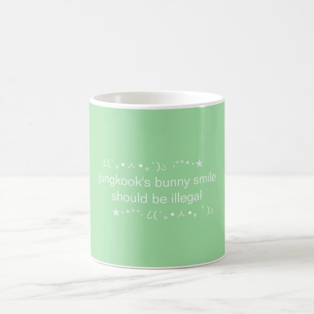 BTS Jungkook Kpop Green Niedlich Aästhesie Tee Kaffeetasse (Mittel)
