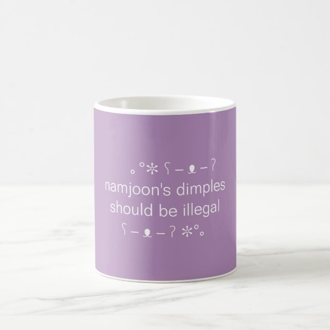 BTS Namjoon RM Ästhetik Lila Niedlicher Tee Kaffeetasse (Mittel)