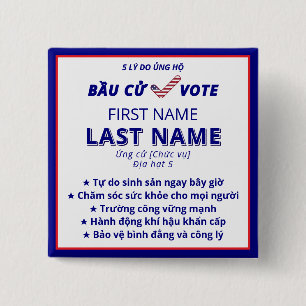 BU CỬ STIMME Vietnamesisch-Wahlkampagne Button
