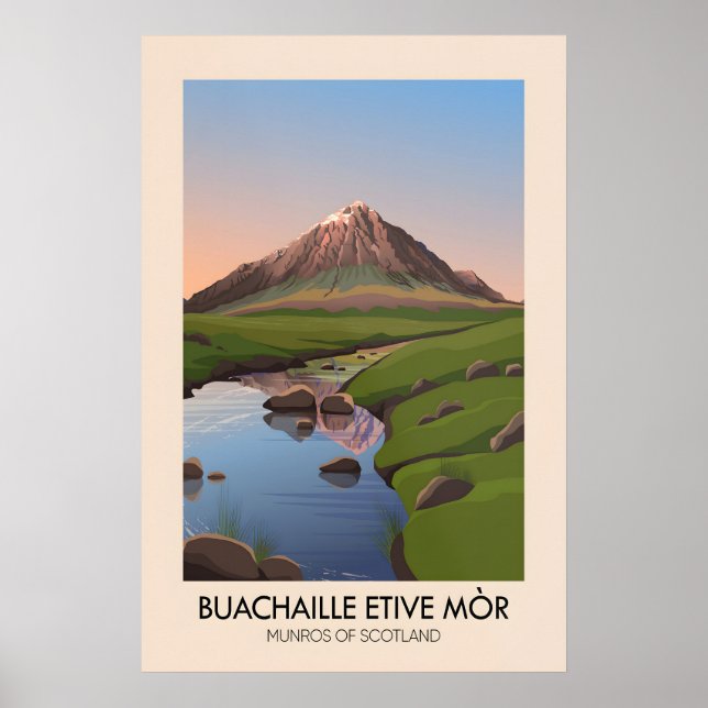 Buachaille Etive Mor Munros von Schottland Poster (Vorne)