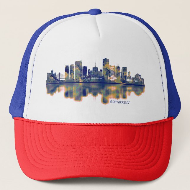 Buarest Skyline Truckerkappe (Vorderseite)