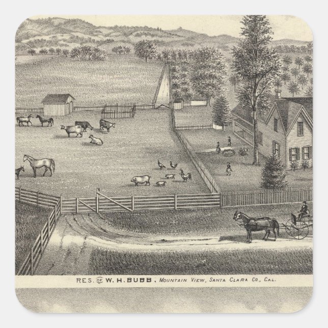 Bubb-Residenzen Quadratischer Aufkleber (Vorderseite)