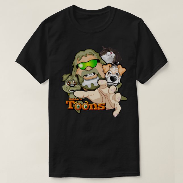 Bubba, Frodo, Nate und Simba die Katze T-Shirt (Design vorne)