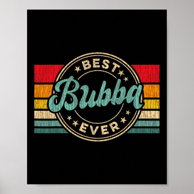 Bubba je Vintag Retro Vatertag Geschenk Poster (Vorne)