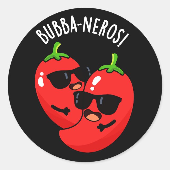 Bubba-neros Funny Habanero Pun Dark BG Runder Aufkleber (Vorderseite)