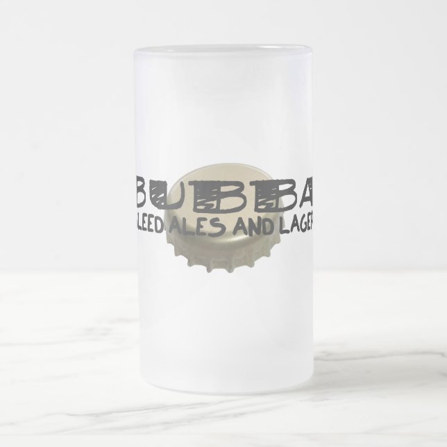 Bubba und Bierflasche-Kappe Mattglas Bierglas (Mittel)