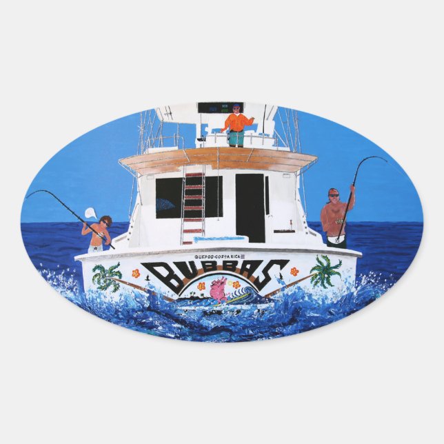 Bubbas-Boot Ovaler Aufkleber (Vorderseite)