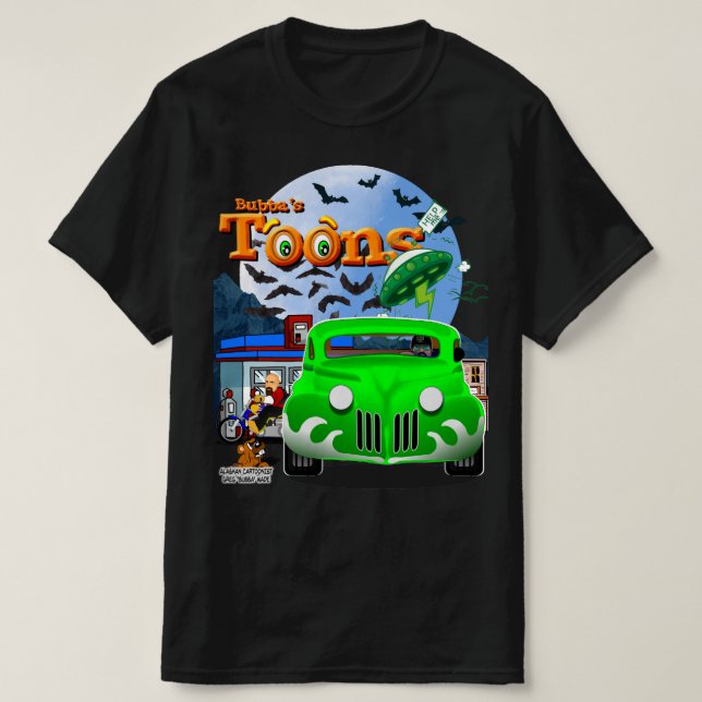 Bubbas Cartoon Frisierte Auto T-Shirt (Design vorne)