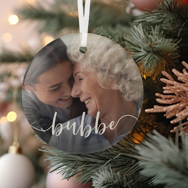 Bubbe Oma Script Overlay Ornament Aus Glas (Von Creator hochgeladen)
