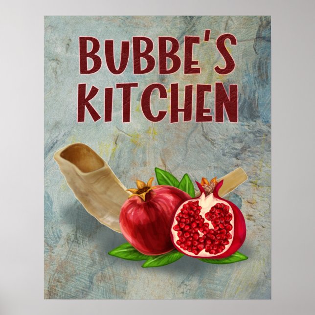 Bubbe's Kitchen Jüdische Großmutter Art Print Poster (Vorne)