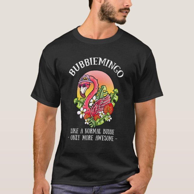 Bubbiemingo Bubbie Flamingo Oma Großmutter 1 T-Shirt (Vorderseite)